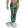 Abstract Alien Graffiti Text Print Pattern Men's Leggings-grizzshop