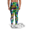 Abstract Alien Graffiti Text Print Pattern Men's Leggings-grizzshop