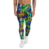 Abstract Alien Graffiti Text Print Pattern Men's Leggings-grizzshop