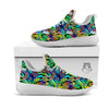 Abstract Alien Graffiti Text Print Pattern White Athletic Shoes-grizzshop