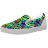 Abstract Alien Graffiti Text Print Pattern White Slip On Shoes-grizzshop