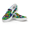 Abstract Alien Graffiti Text Print Pattern White Slip On Shoes-grizzshop
