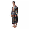 Abstract Arabian Paisley Print Men's Robe-grizzshop