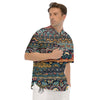 Abstract Arabian Paisley Print Men's Short Sleeve Shirts-grizzshop