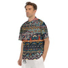 Abstract Arabian Paisley Print Men's Short Sleeve Shirts-grizzshop