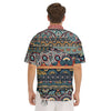 Abstract Arabian Paisley Print Men's Short Sleeve Shirts-grizzshop