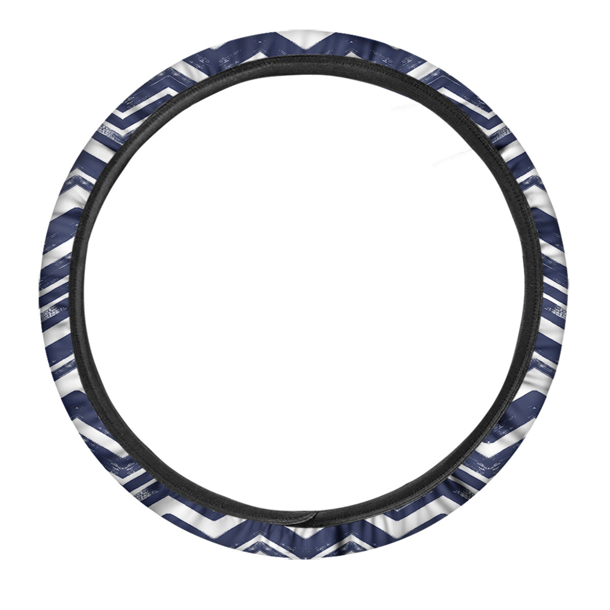 Abstract Chevron Watercolor Blue Print Pattern Car Steering Wheel Cover-grizzshop