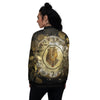 Abstract Cleopatra Print Women's Bomber Jacket-grizzshop