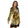 Abstract Cleopatra Print Women's Robe-grizzshop