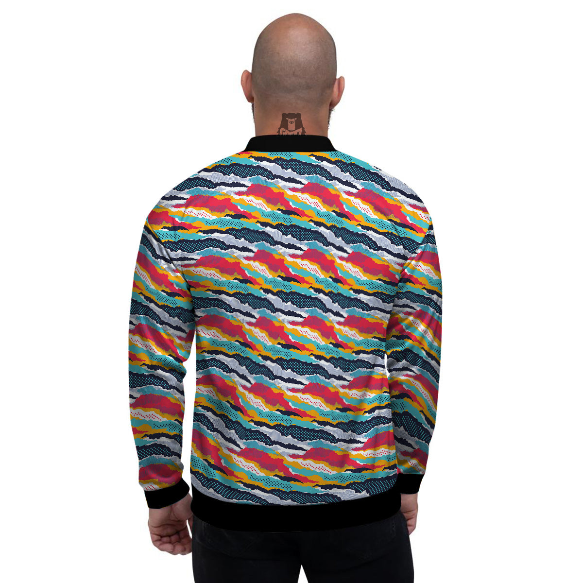 Abstract Colorful And Dot Print Pattern Men's Bomber Jacket-grizzshop