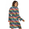 Abstract Colorful And Dot Print Pattern Women's Robe-grizzshop