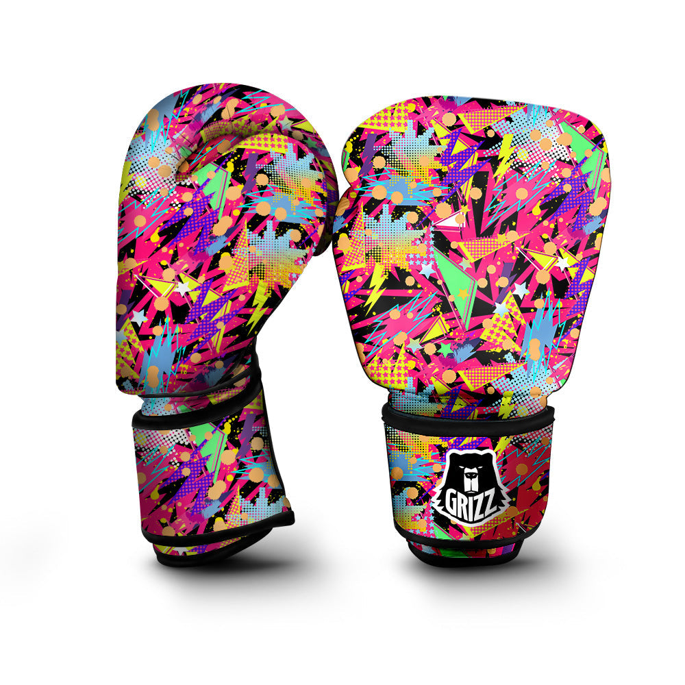 Abstract Colorful And Lightning Dot Print Pattern Boxing Gloves-grizzshop