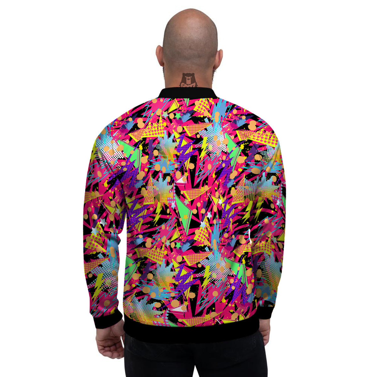 Abstract Colorful And Lightning Dot Print Pattern Men's Bomber Jacket-grizzshop