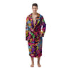 Abstract Colorful And Lightning Dot Print Pattern Men's Robe-grizzshop