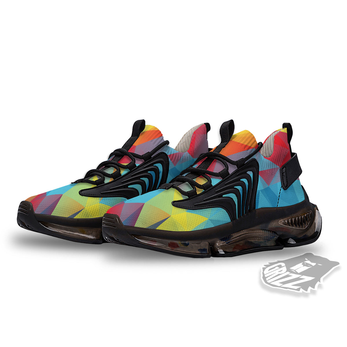 Abstract Colorful Autism Awareness Print Black Gym Shoes-grizzshop