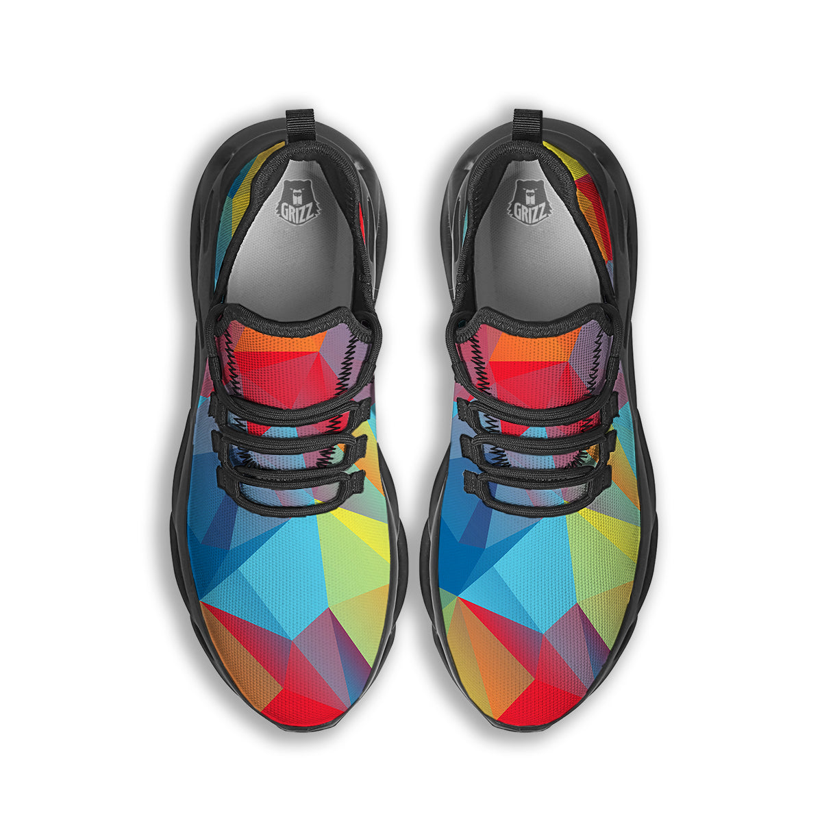 Abstract Colorful Autism Awareness Print Black Running Shoes-grizzshop