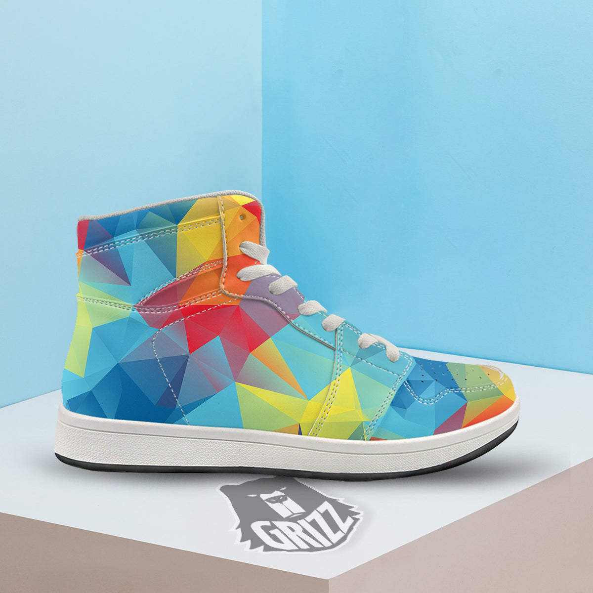 Abstract Colorful Autism Awareness Print High Top Sneakers-grizzshop