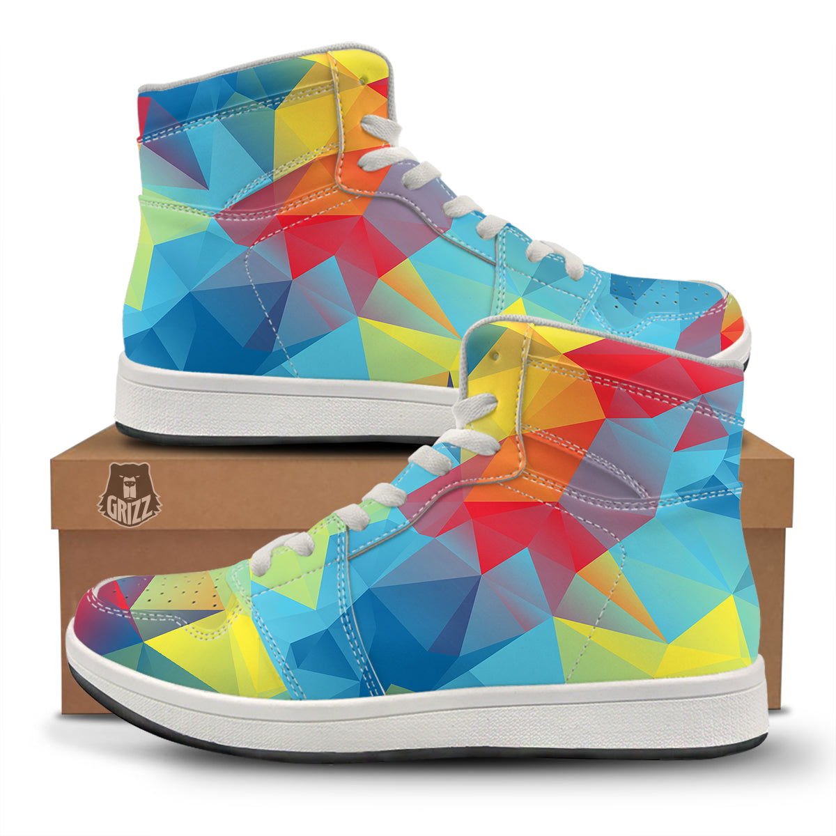 Abstract Colorful Autism Awareness Print High Top Sneakers-grizzshop