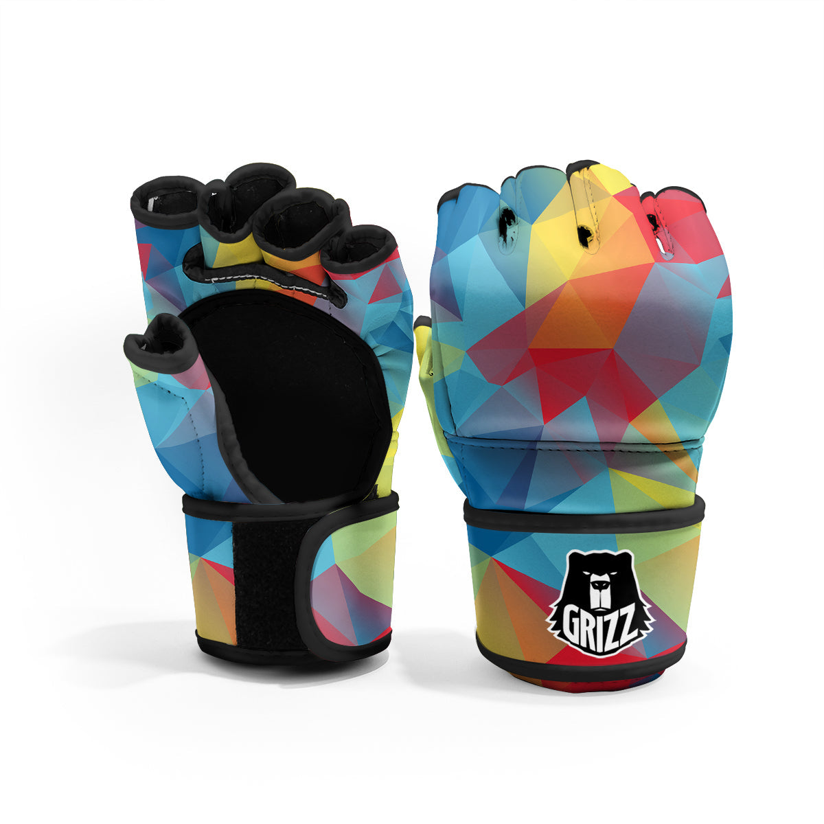 Abstract Colorful Autism Awareness Print MMA Gloves-grizzshop