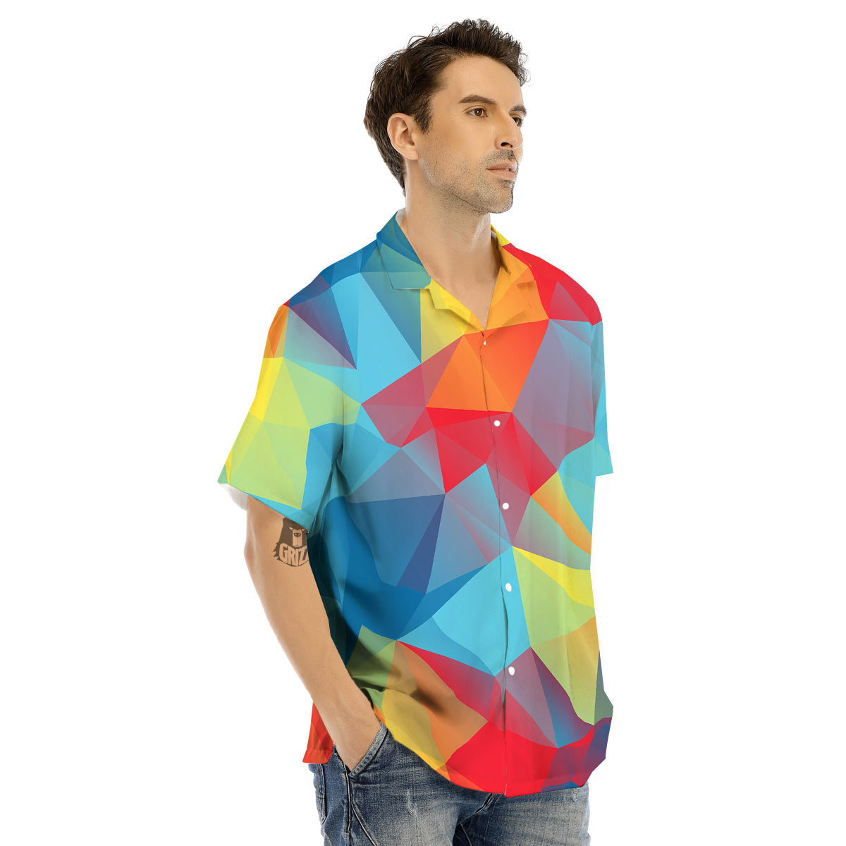 Abstract Colorful Autism Awareness Print Men's Hawaiian Shirt-grizzshop