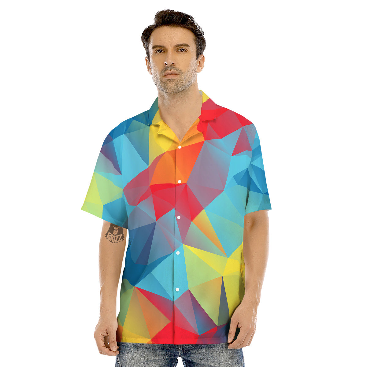 Abstract Colorful Autism Awareness Print Men's Hawaiian Shirt-grizzshop
