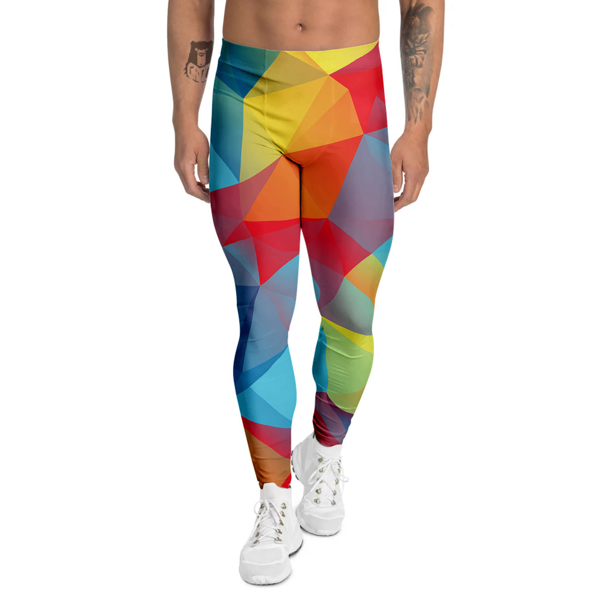 Abstract Colorful Autism Awareness Print Men's Leggings-grizzshop
