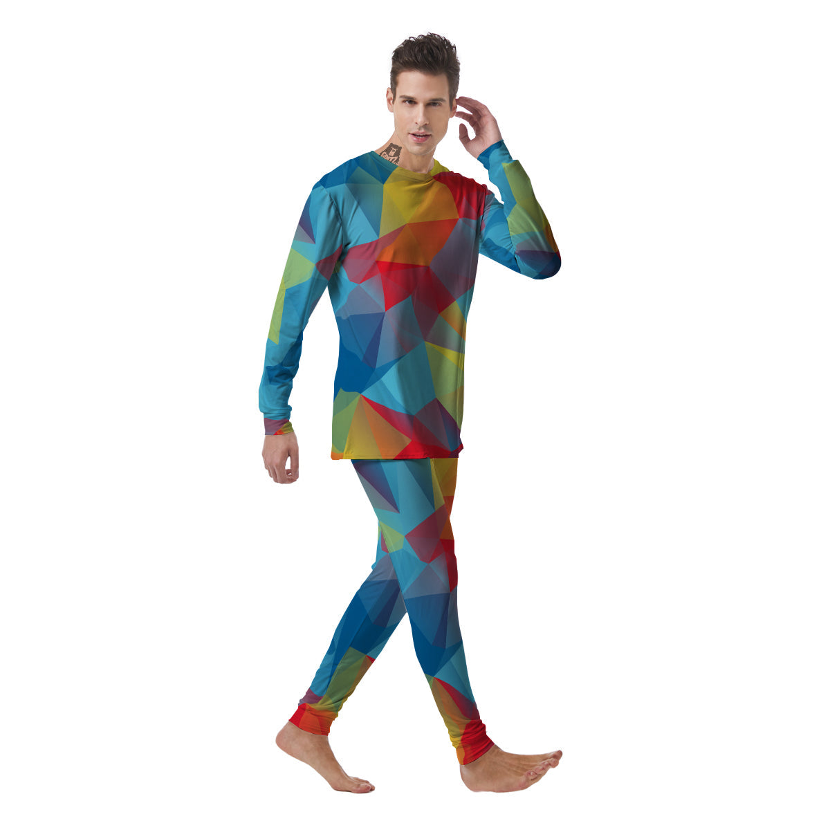 Abstract Colorful Autism Awareness Print Men's Pajamas-grizzshop