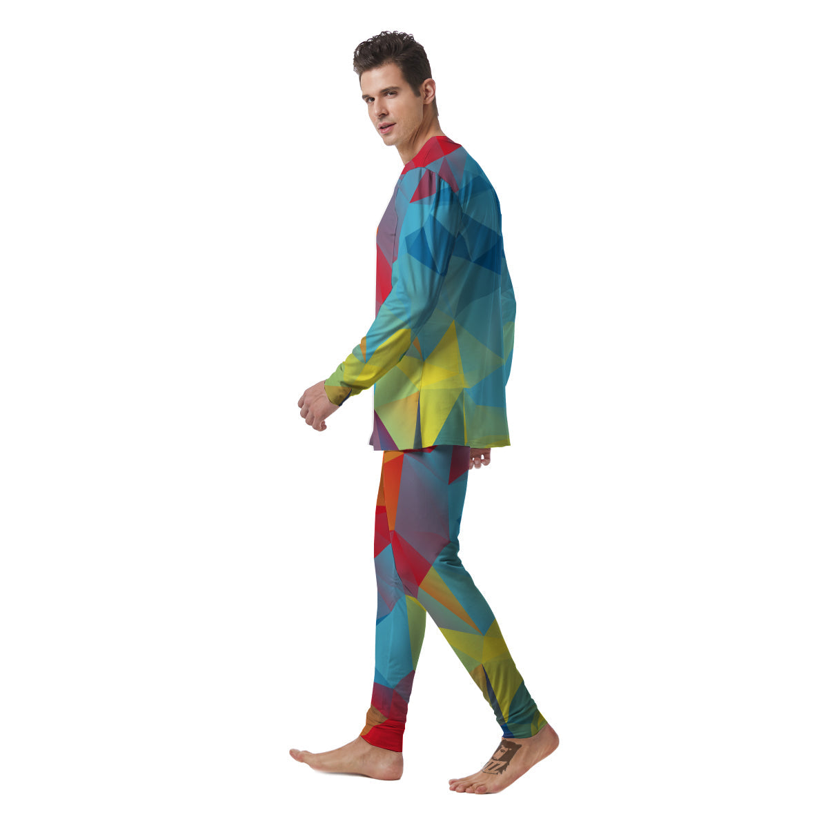 Abstract Colorful Autism Awareness Print Men's Pajamas-grizzshop
