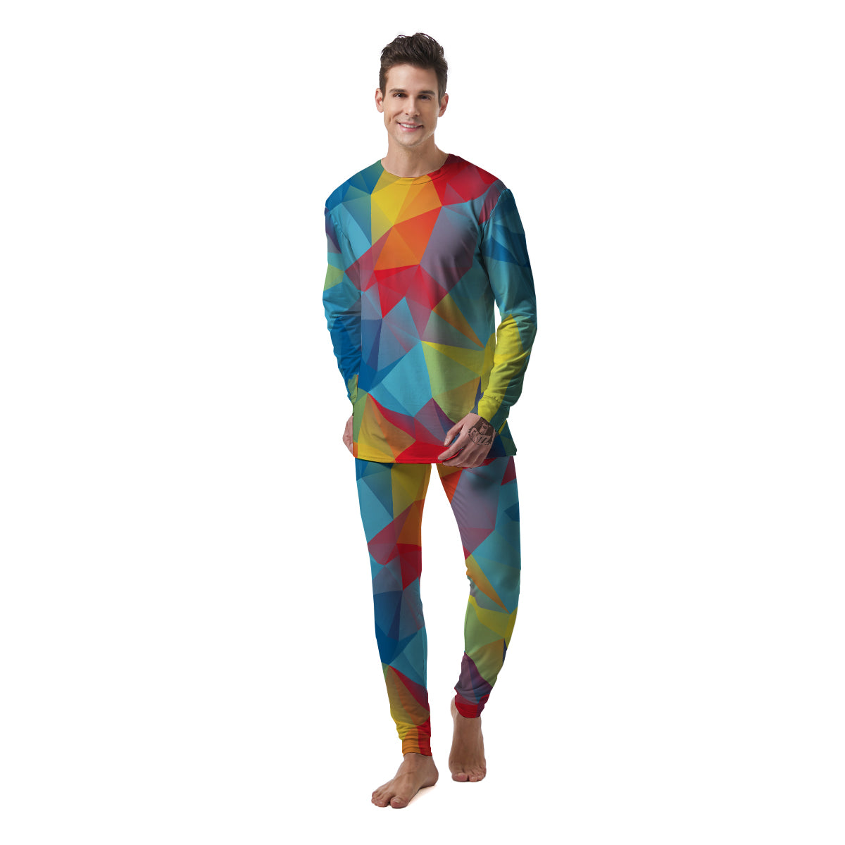 Abstract Colorful Autism Awareness Print Men's Pajamas-grizzshop