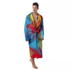 Abstract Colorful Autism Awareness Print Men's Robe-grizzshop