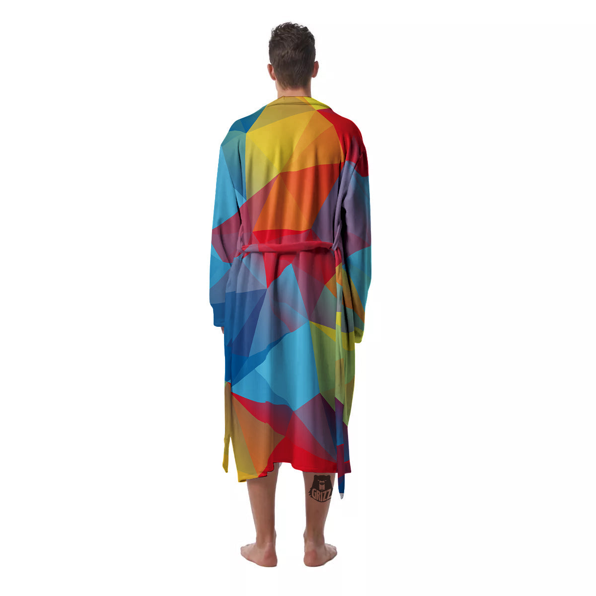 Abstract Colorful Autism Awareness Print Men's Robe-grizzshop