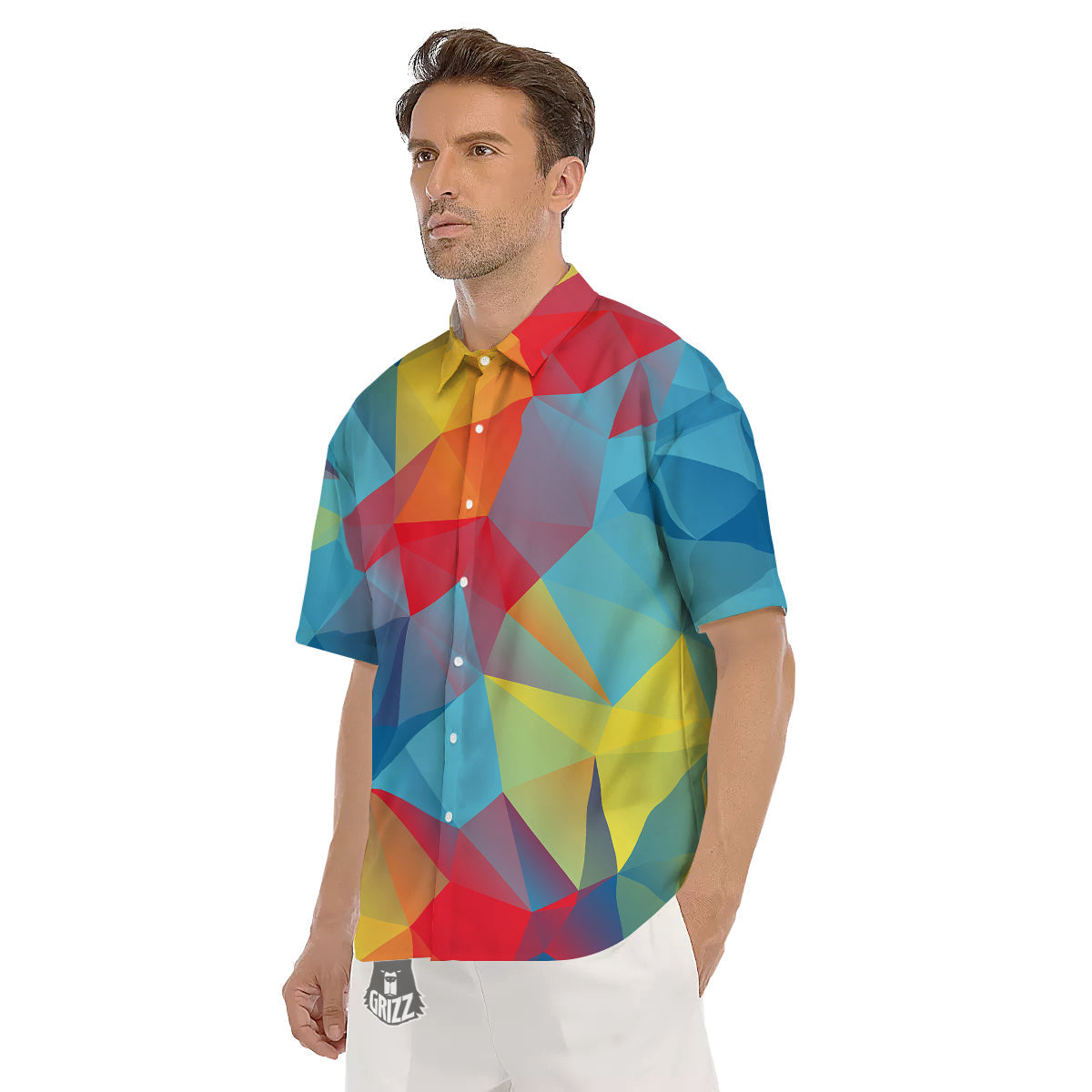 Abstract Colorful Autism Awareness Print Men's Short Sleeve Shirts-grizzshop