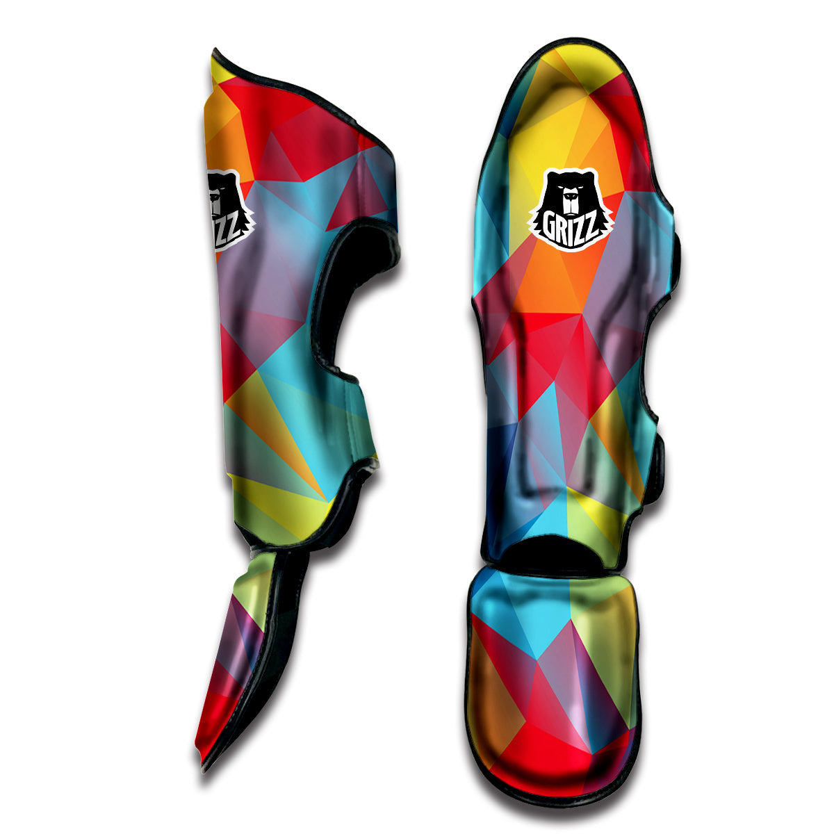 Abstract Colorful Autism Awareness Print Muay Thai Shin Guards-grizzshop