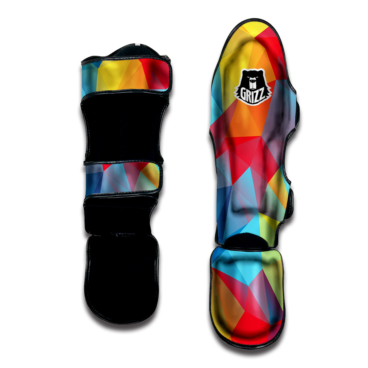 Abstract Colorful Autism Awareness Print Muay Thai Shin Guards-grizzshop