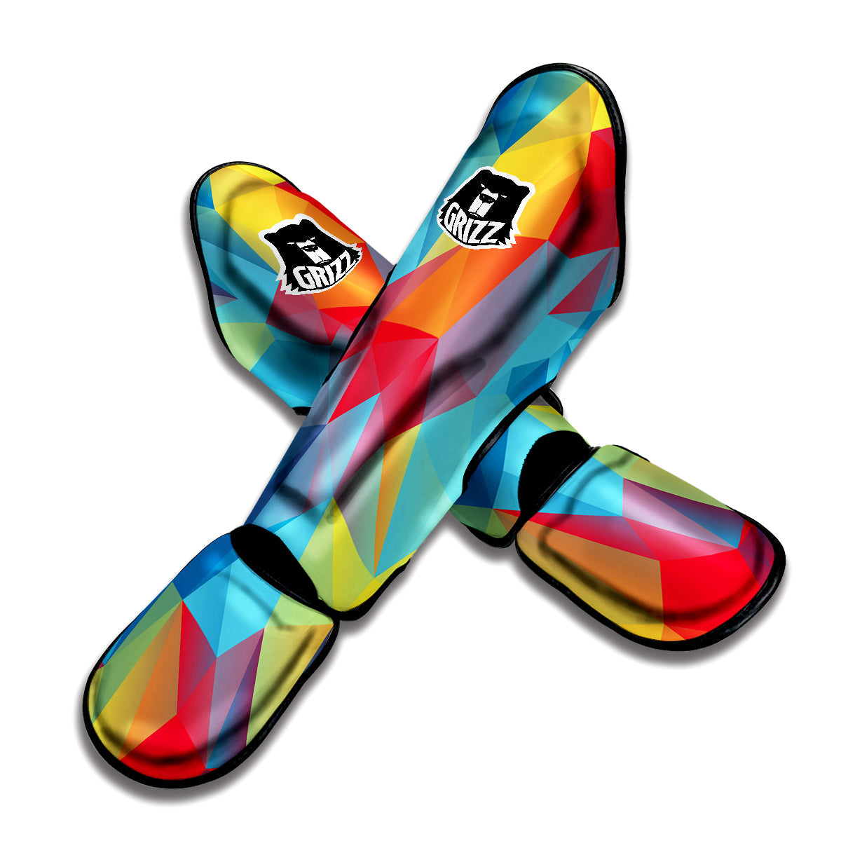 Abstract Colorful Autism Awareness Print Muay Thai Shin Guards-grizzshop