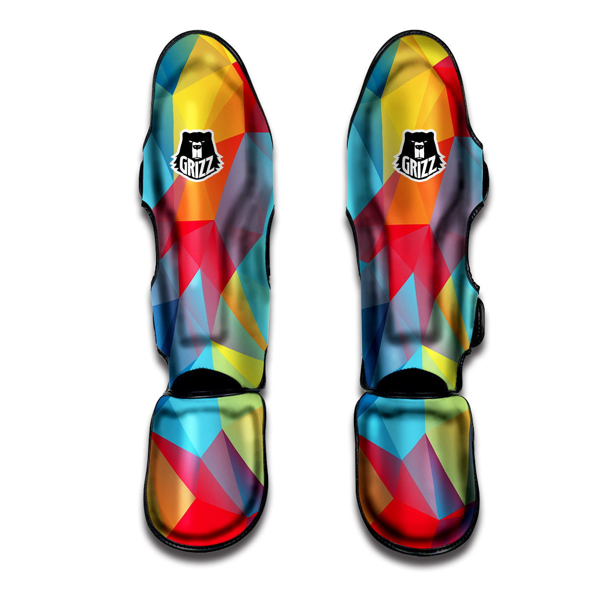 Abstract Colorful Autism Awareness Print Muay Thai Shin Guards-grizzshop