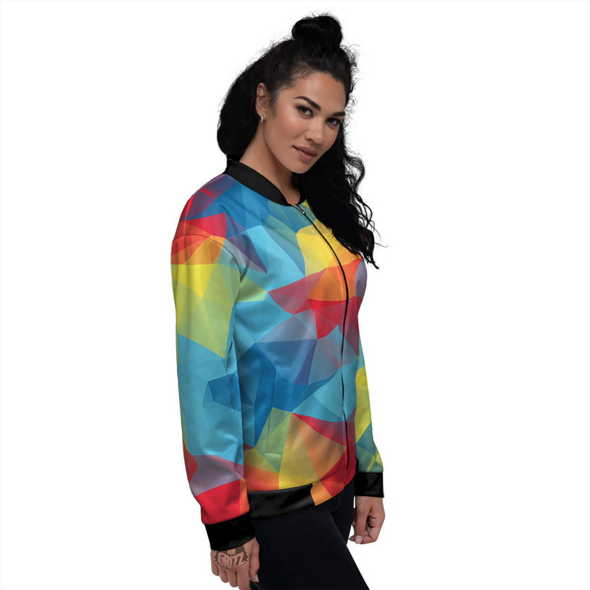 Abstract Colorful Autism Awareness Print Women's Bomber Jacket-grizzshop
