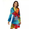 Abstract Colorful Autism Awareness Print Women's Robe-grizzshop