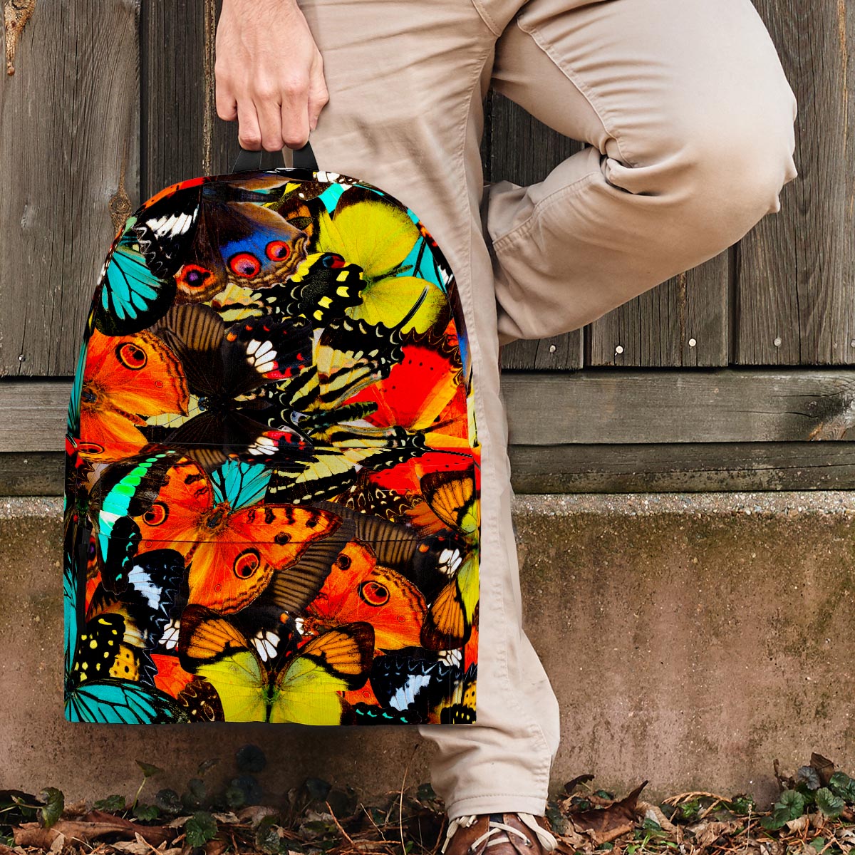 Abstract Colorful Butterfly Print Backpack-grizzshop