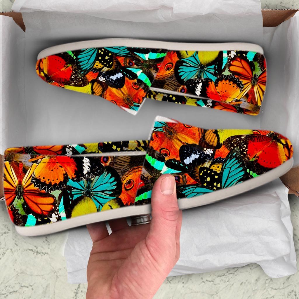 Abstract Colorful Butterfly Print Canvas Shoes-grizzshop