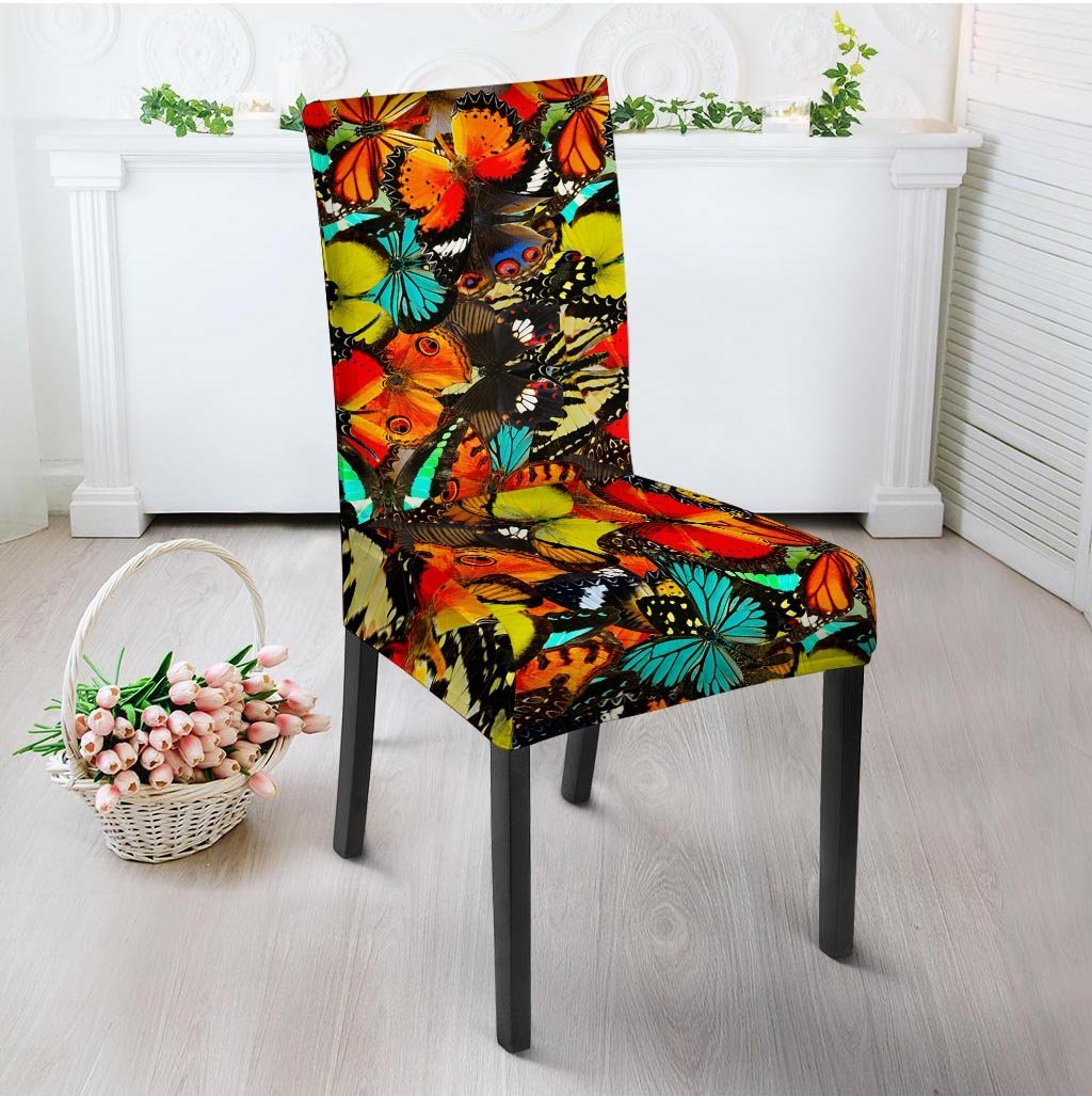 Abstract Colorful Butterfly Print Chair Cover-grizzshop