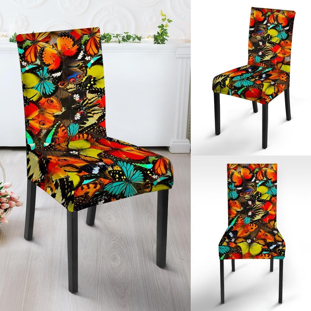 Abstract Colorful Butterfly Print Chair Cover-grizzshop