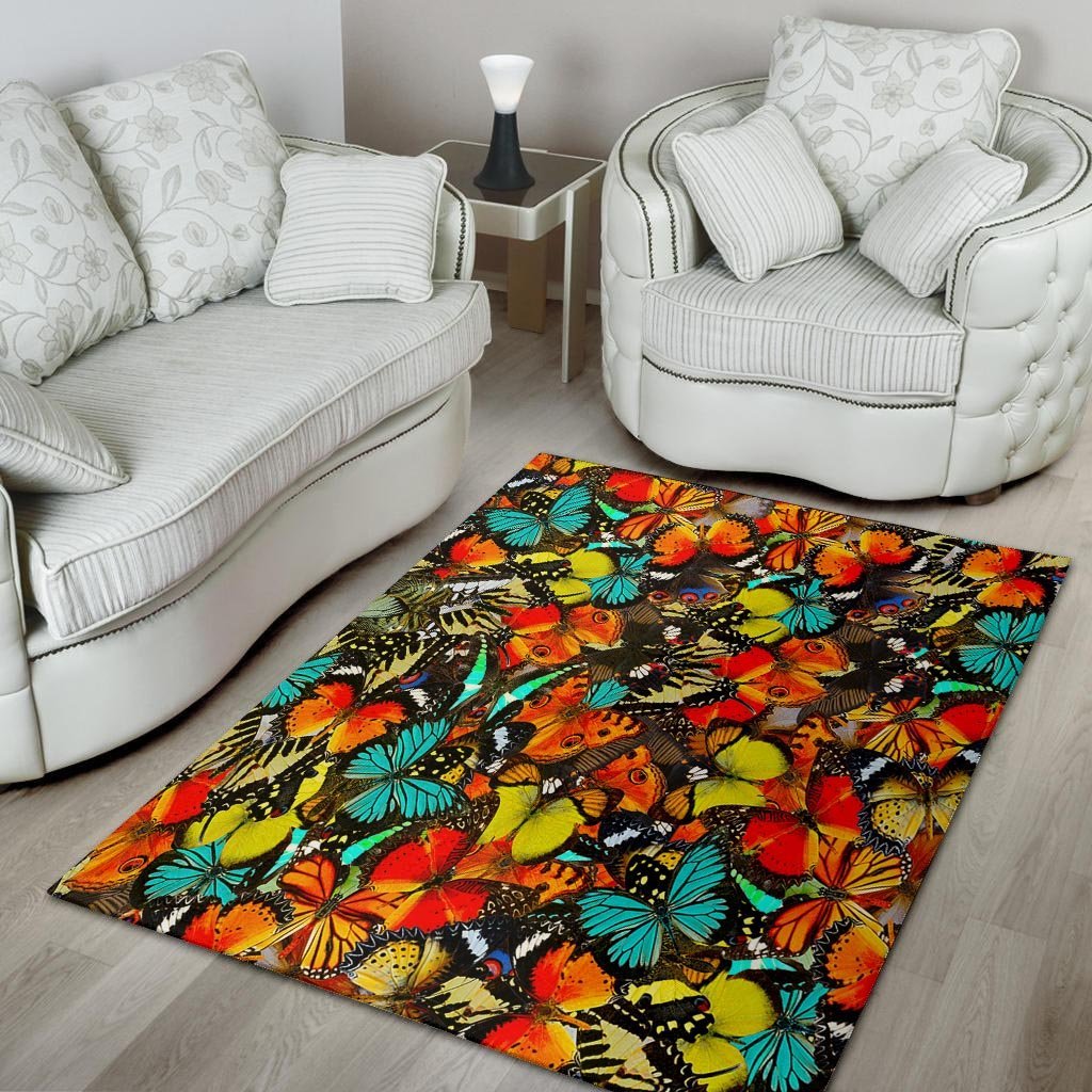 Abstract Colorful Butterfly Print Floor Mat-grizzshop