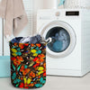 Abstract Colorful Butterfly Print Laundry Basket-grizzshop