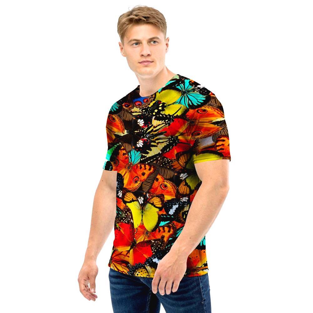 Abstract Colorful Butterfly Print Men T Shirt-grizzshop