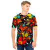Abstract Colorful Butterfly Print Men T Shirt-grizzshop