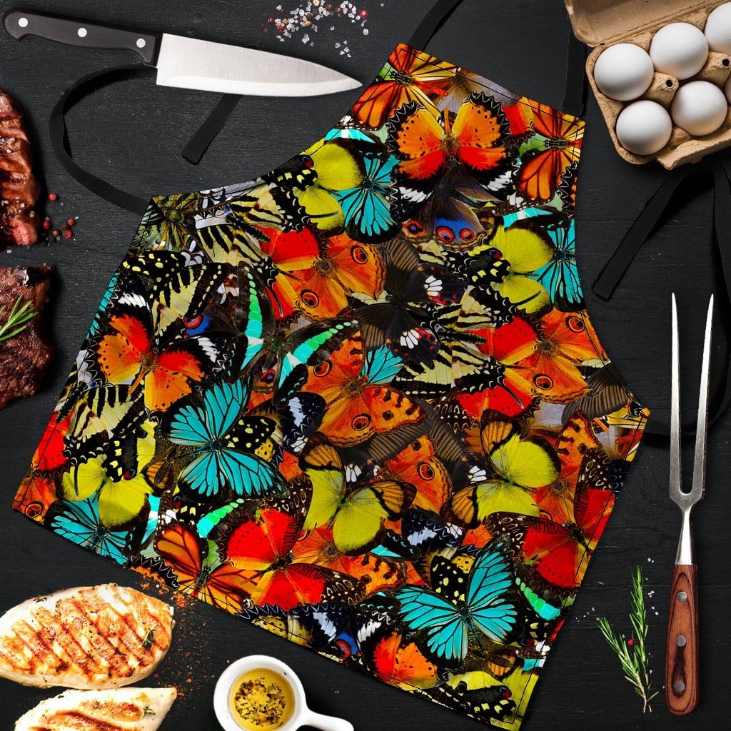 Abstract Colorful Butterfly Print Men's Apron-grizzshop