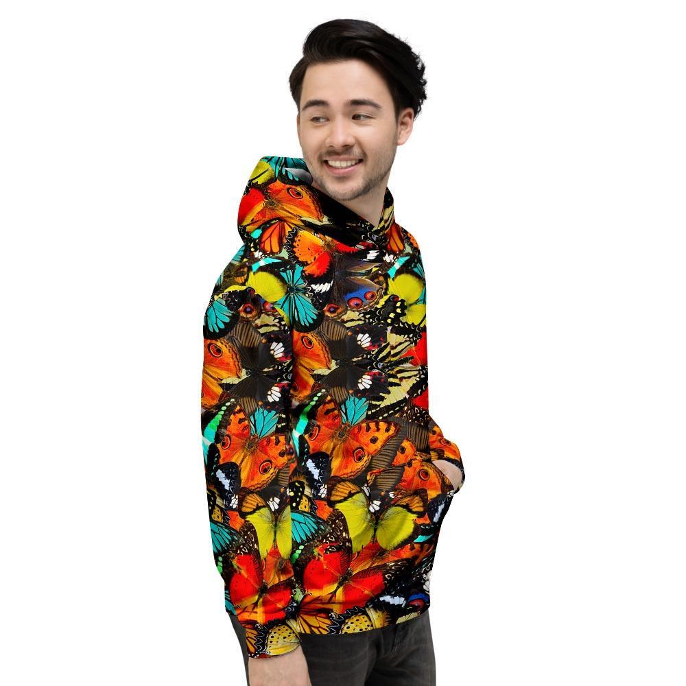 Abstract Colorful Butterfly Print Men's Hoodie-grizzshop