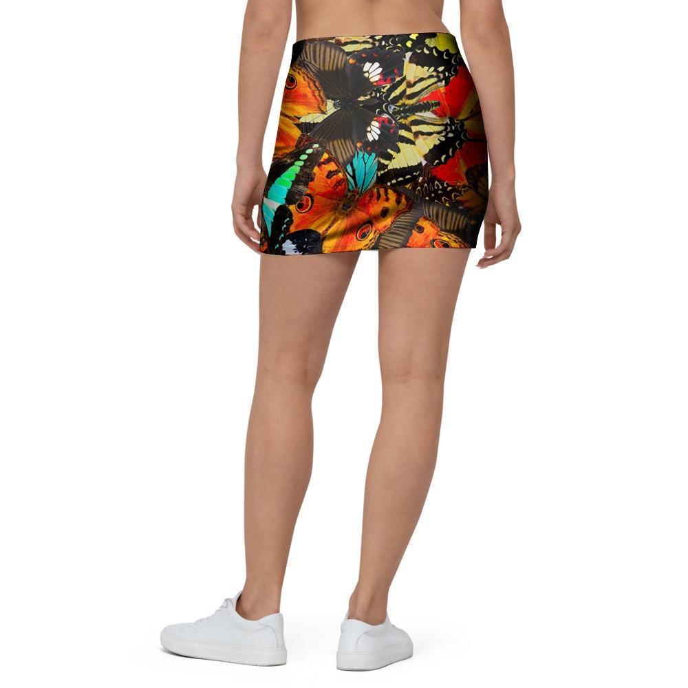 Abstract Colorful Butterfly Print Mini Skirt-grizzshop