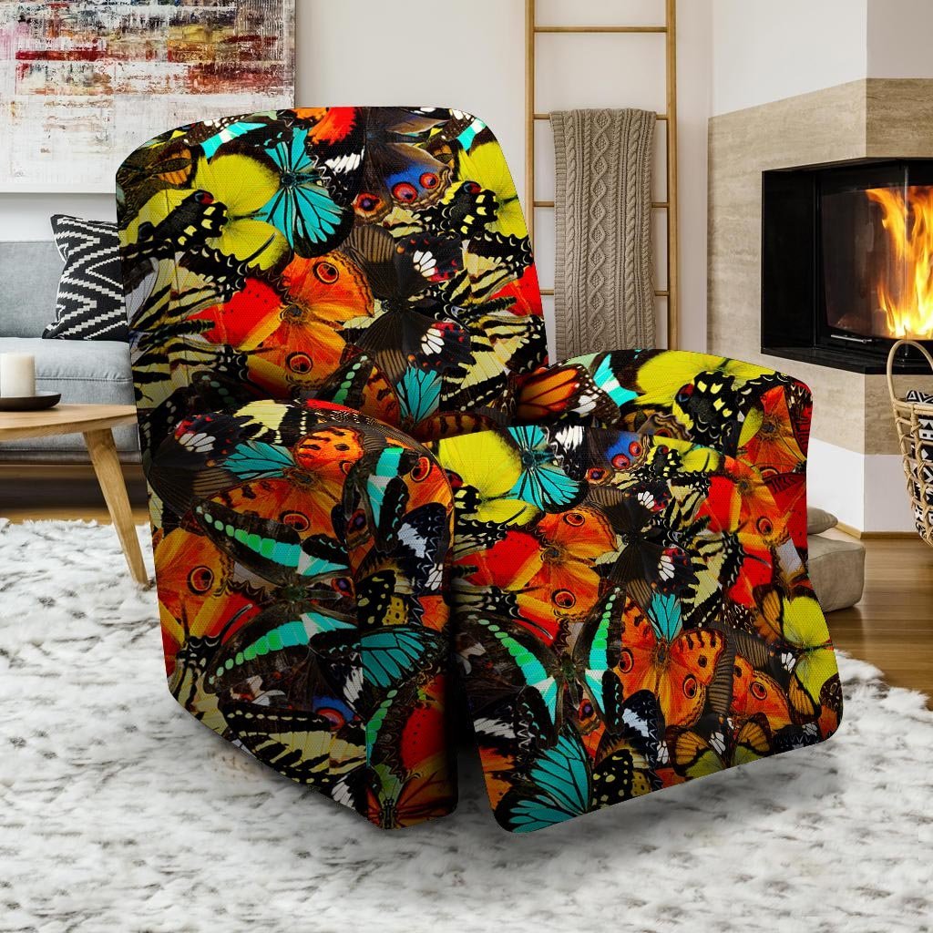 Abstract Colorful Butterfly Print Recliner Cover-grizzshop
